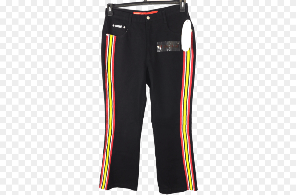 Revolt Black Yellow Red Racing Striped Fit Amp Flare Pocket, Clothing, Pants, Shorts, Jeans Free Png