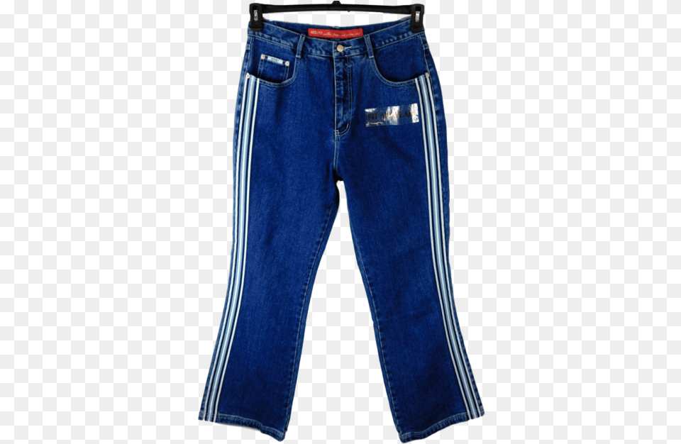 Revolt Blue Racing Stripe Trim High Waist Fit Amp Flare Pocket, Clothing, Jeans, Pants, Shorts Png Image