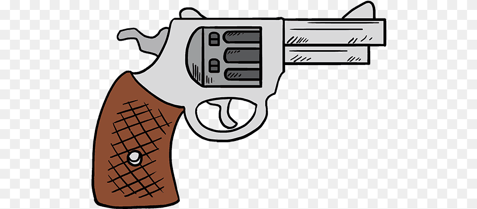 Revolver Cartoon, Firearm, Gun, Handgun, Weapon Png Image