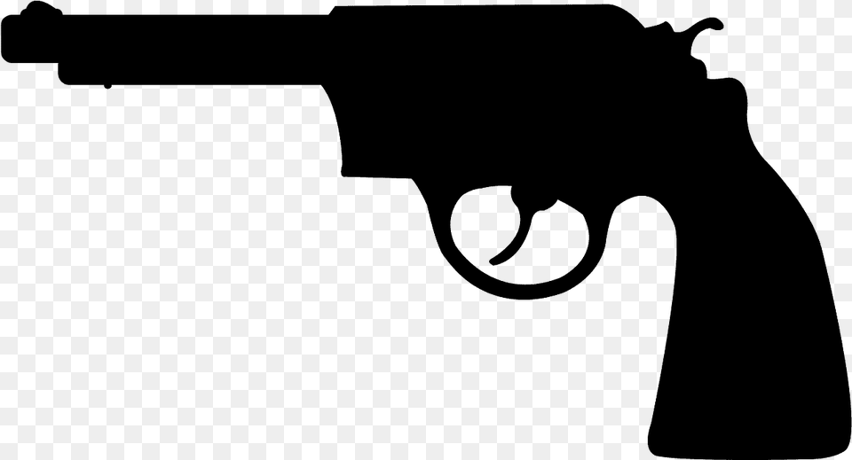 Revolver Clipart Silhouette, Gray Png Image
