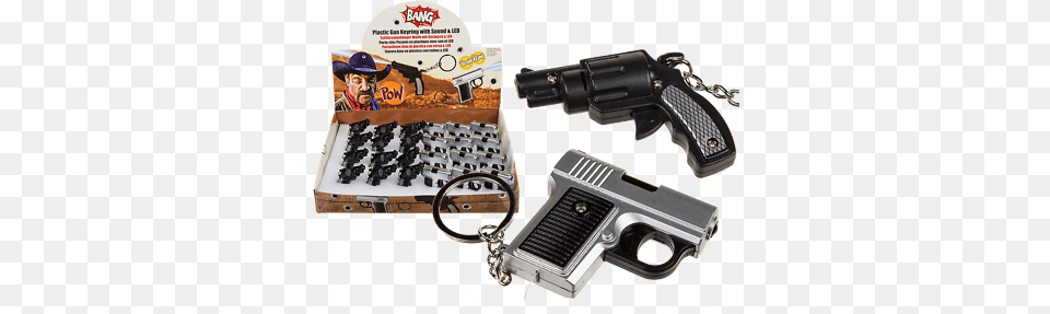 Revolver Keyring Hand Gun Pistol Gift Idea Light Up Torch Led Sound Keychain Ebay Keychain, Firearm, Handgun, Weapon, Adult Png