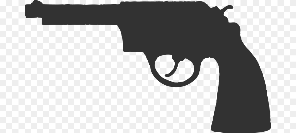 Revolver Silhouette, Gray Free Png