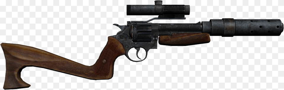 Revolver Stock Optics Silencer Metro Revolver With Stock, Firearm, Gun, Rifle, Weapon Free Png