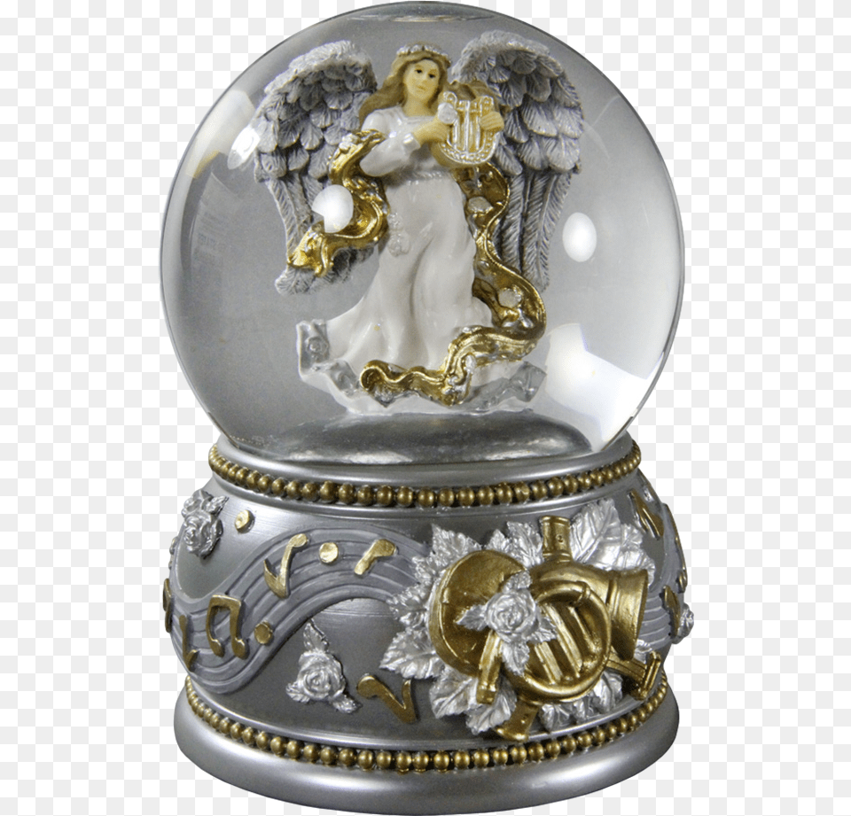 Revolving Angel 100mm Wgclass Antique Snow Globes, Adult, Bride, Female, Person Free Png