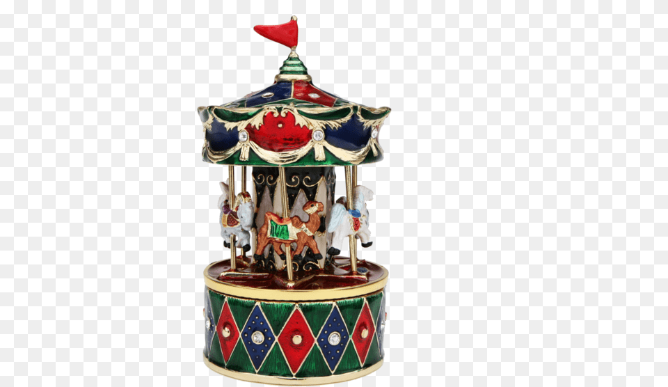 Revolving Animals Carousel Music Box Christmas Tree, Play, Amusement Park, Birthday Cake, Cake Png Image