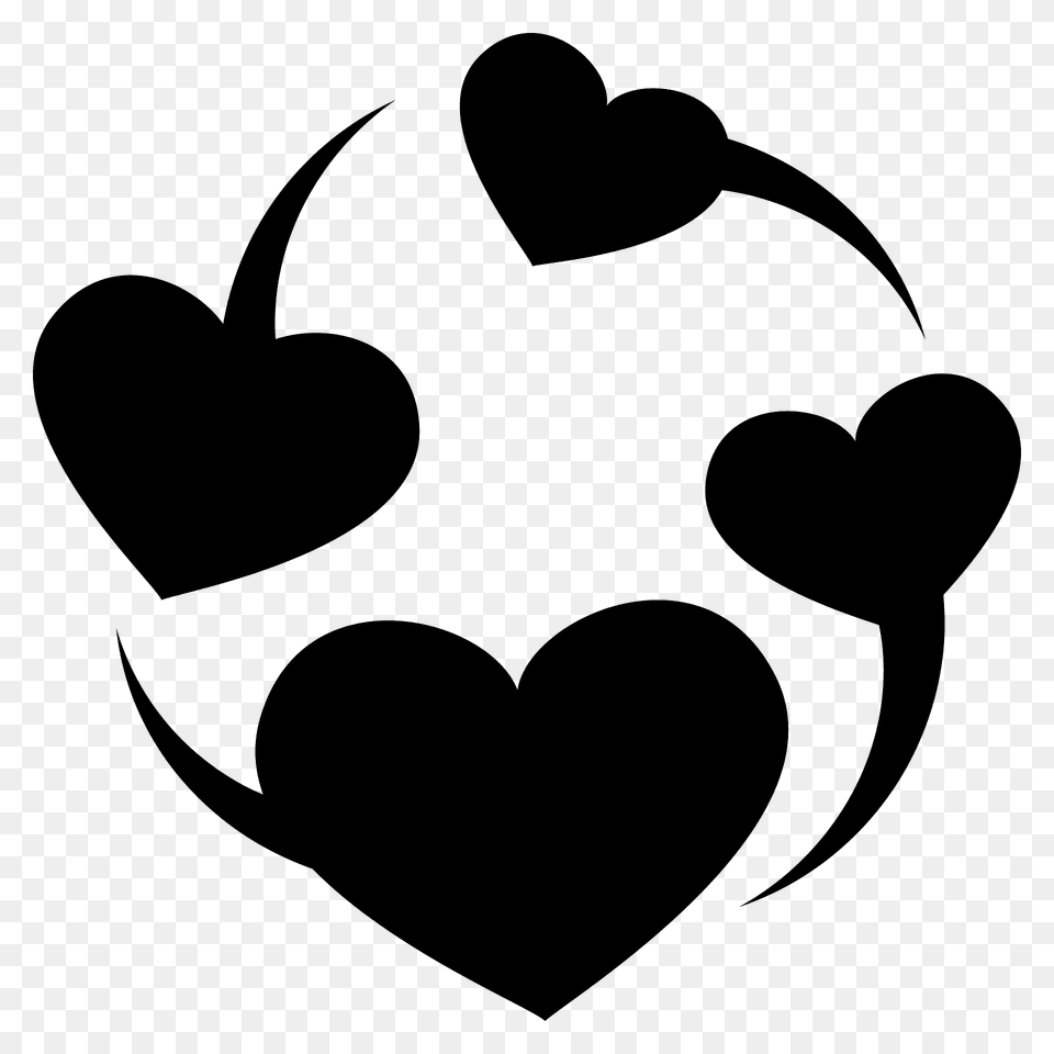 Revolving Hearts Emoji Clipart, Stencil, Logo, Symbol, Animal Png Image