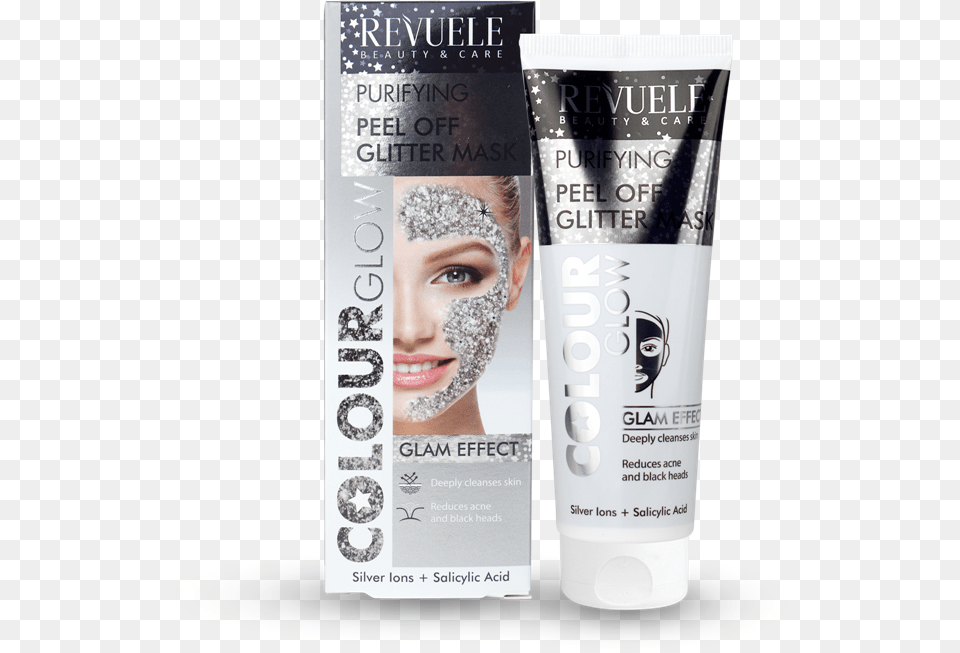 Revuele Peel Off Glitter Mask Revuele Color Glow Mask, Adult, Bottle, Female, Person Free Transparent Png