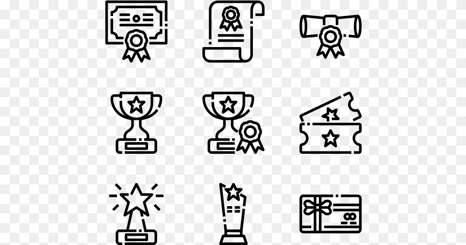 Reward And Badges Pixel Icons, Gray Free Transparent Png