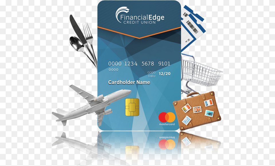 Rewards Credit Card Wide Body Aircraft, Cutlery, Advertisement, Poster, Transportation Png Image