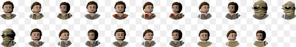 Rey Lego Star Wars Icon, Person, Face, Head, Figurine Free Png Download