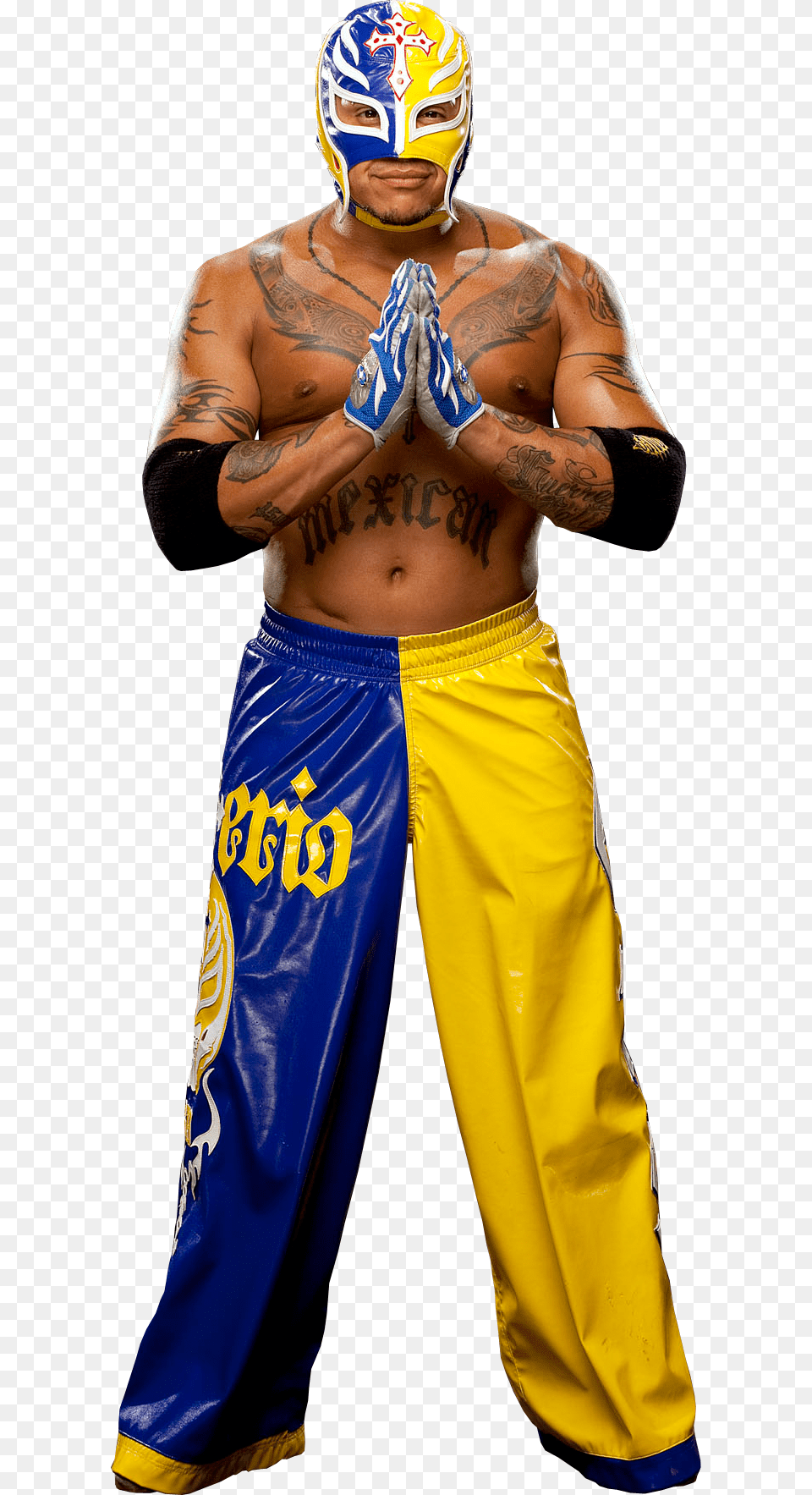 Rey Mysterio Blue And Yellow, Person, Skin, Tattoo, Adult Free Transparent Png