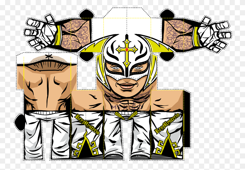 Rey Mysterio Papercraft Taps Wwe Paper, Publication, Book, Comics, Person Free Transparent Png