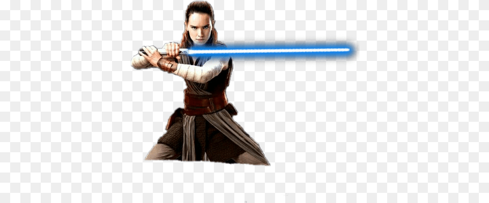 Rey Star Wars Daisy Ridley The Last Jedi Force Rey Star Wars, Sword, Weapon, Adult, Female Png Image