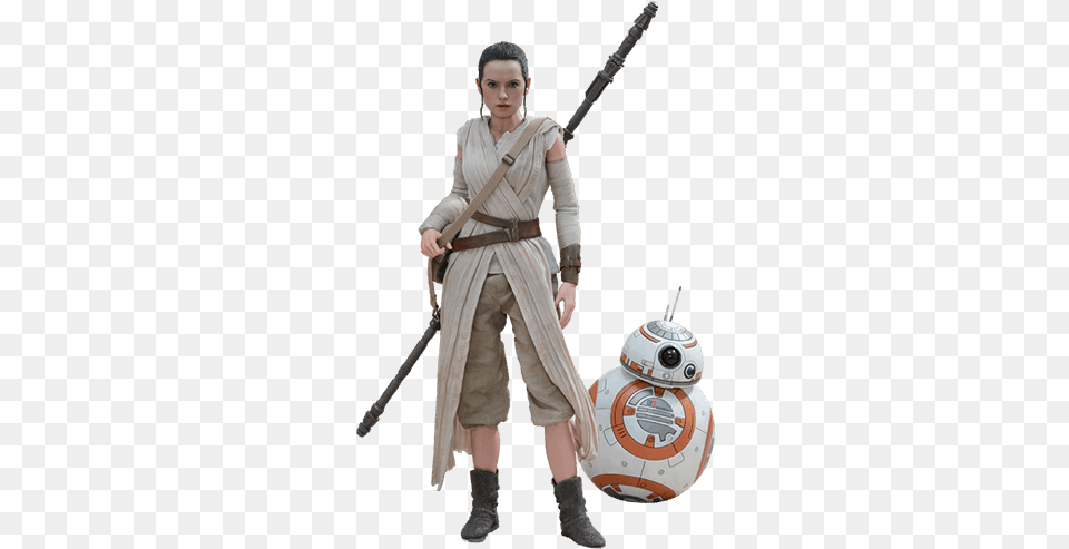 Rey Star Wars Royalty Stock Hot Toys Star Wars The Force Awakens Rey And Bb 8, Sword, Weapon, Clothing, Costume Free Png