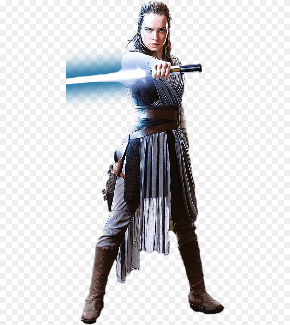 Rey The Last Jedi Star Wars Rey, Weapon, Sword, Adult, Person Free Png