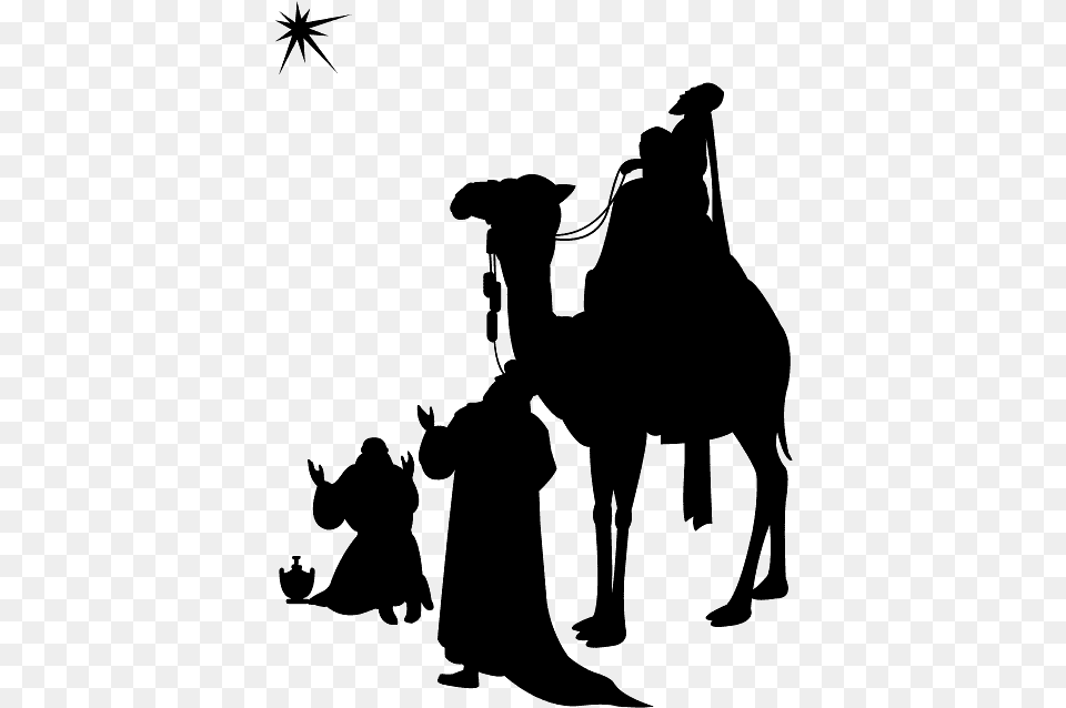 Reyes Magos Silueta Vector, Gray Free Transparent Png