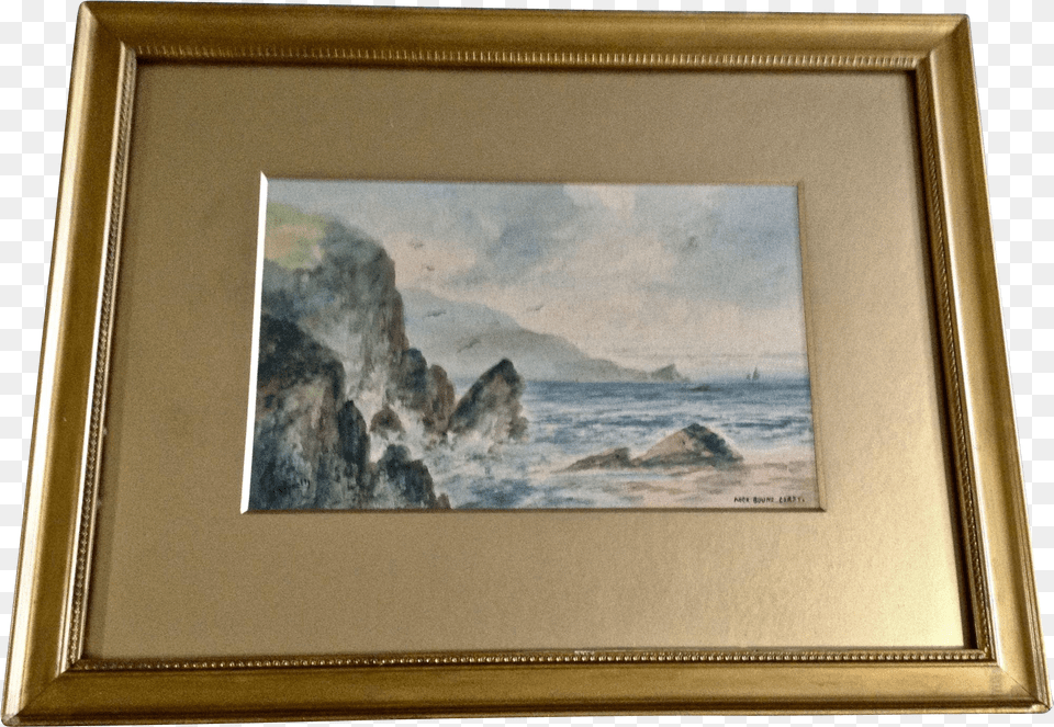 Reynolds Rock Bound Coast 20th Century Seascape Watercolor Watercolor Painting, Art, Photo Frame Free Png