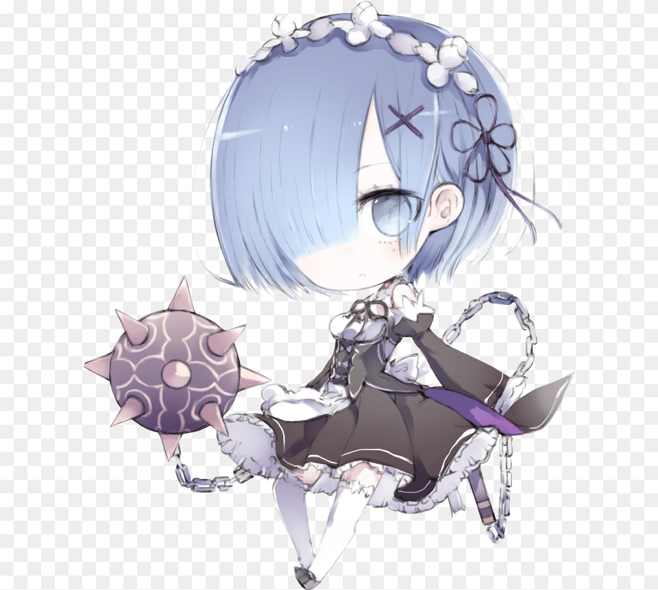 Rezero Rem Cute Chibi Anime Rem Chibi Render, Book, Comics, Publication, Manga Png