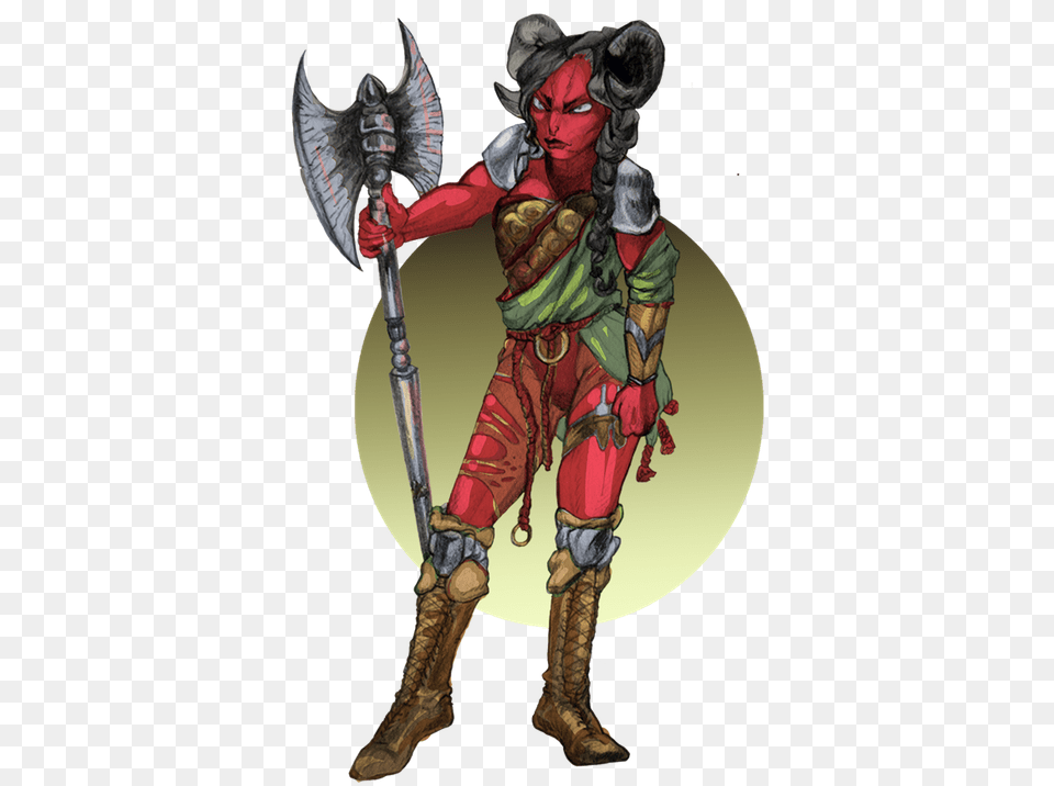 Rf Tiefling Barbarian Dampd Half Orc Half Tiefling, Clothing, Costume, Person, Adult Free Png Download