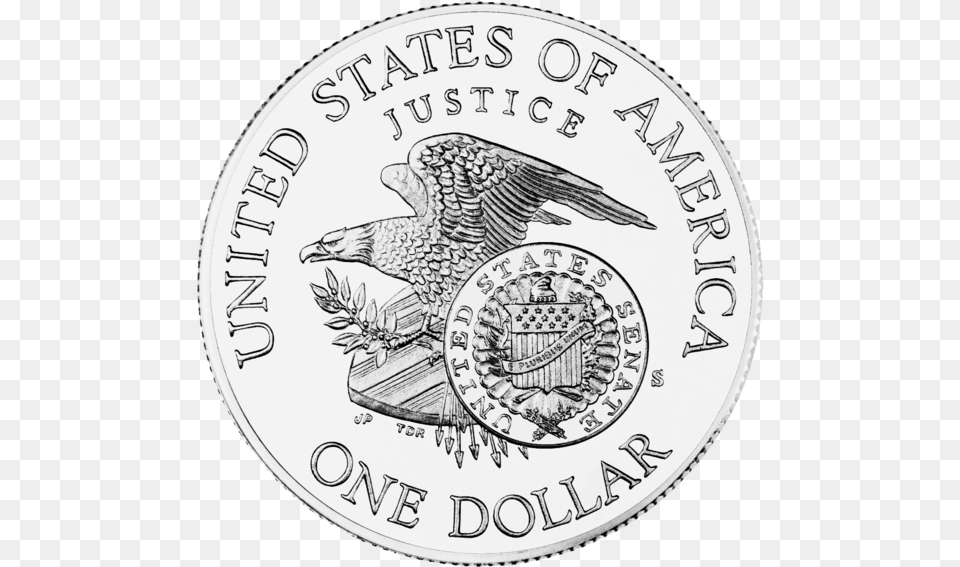 Rfk Silver Dollar Reverse Silver Dollar, Coin, Money, Animal, Bird Png Image
