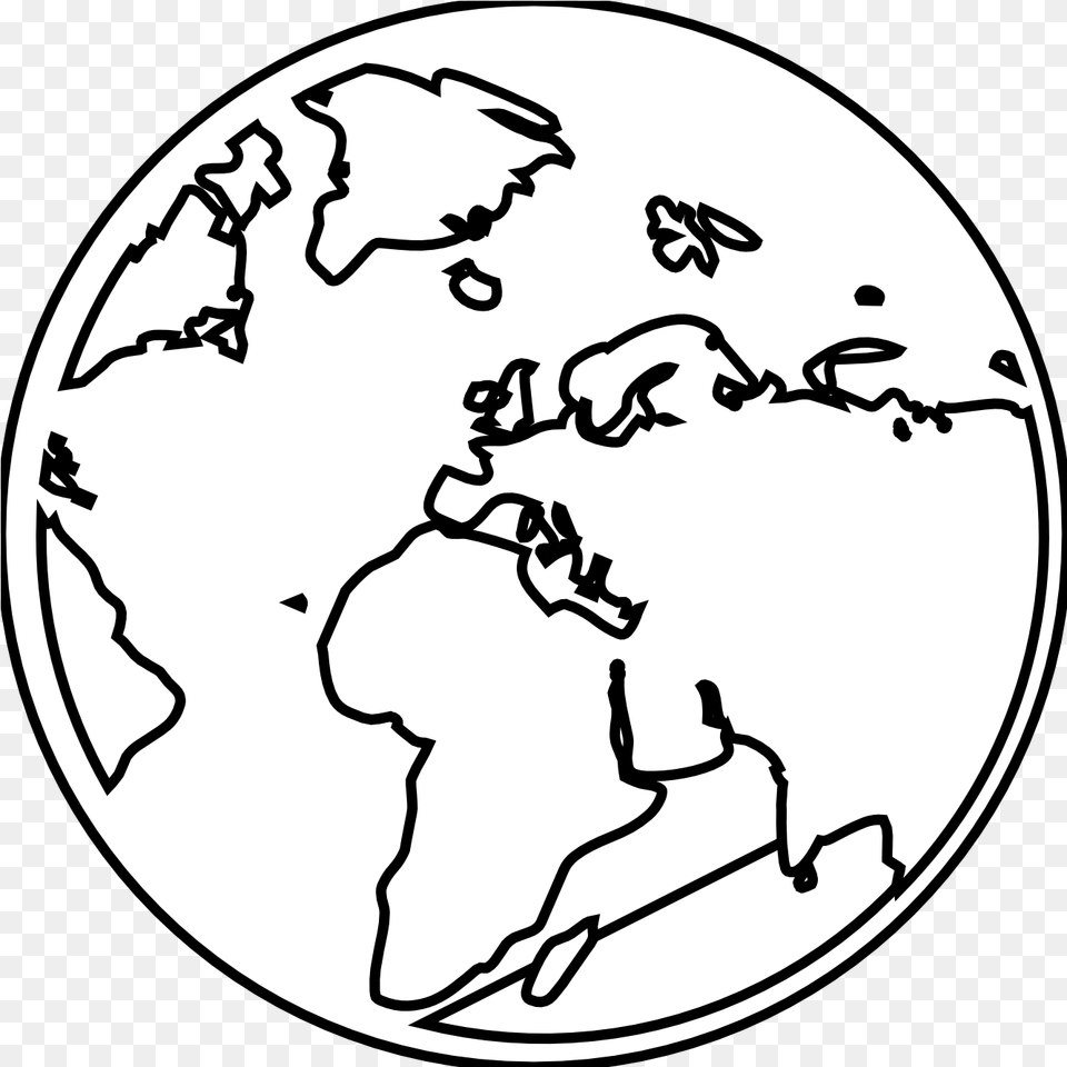 Rg 1 24 Earth Globe Black White Line Cartoon Globe Black And White, Astronomy, Outer Space, Planet, Person Free Png Download