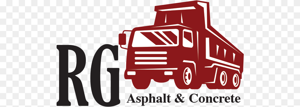 Rg Asphalt And Concrete Logo Dump Truck, Transportation, Vehicle, Trailer Truck, Fire Truck Png