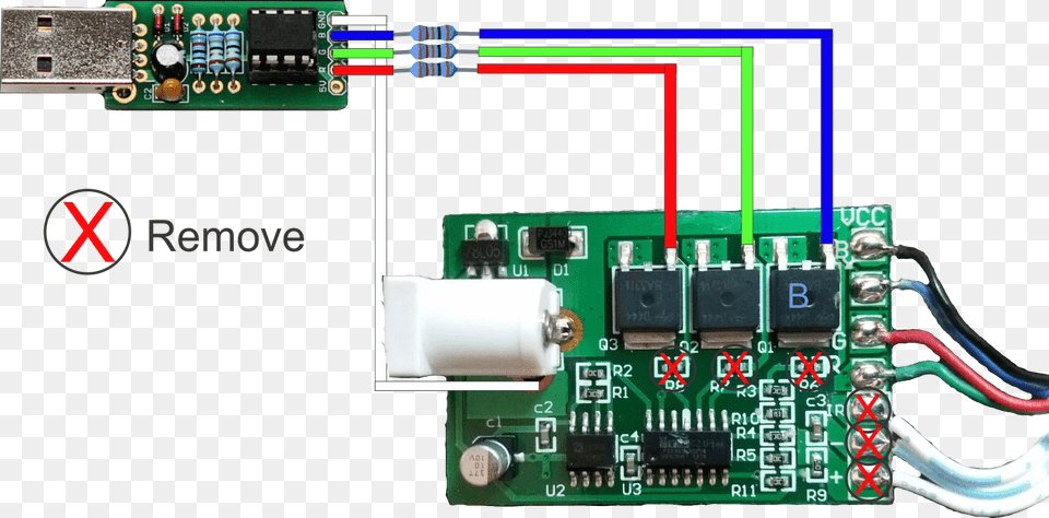 Rgb Led Light Strips Hack Web 766 Kb Rgb Led Strip Controller Hack, Electronics, Hardware, Printed Circuit Board Png Image