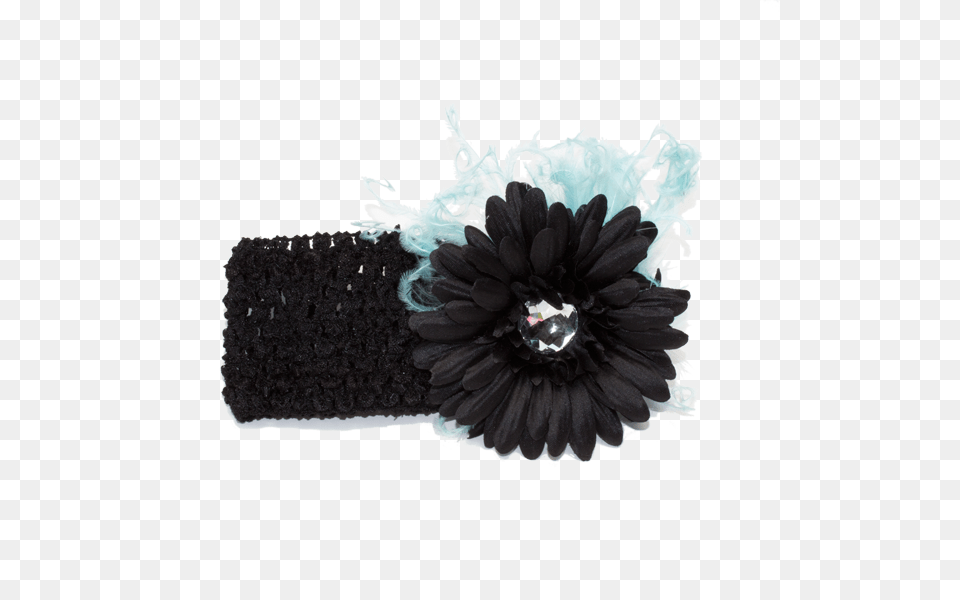 Rhinestone Flower Black Flower Headband, Accessories, Dahlia, Plant, Animal Png