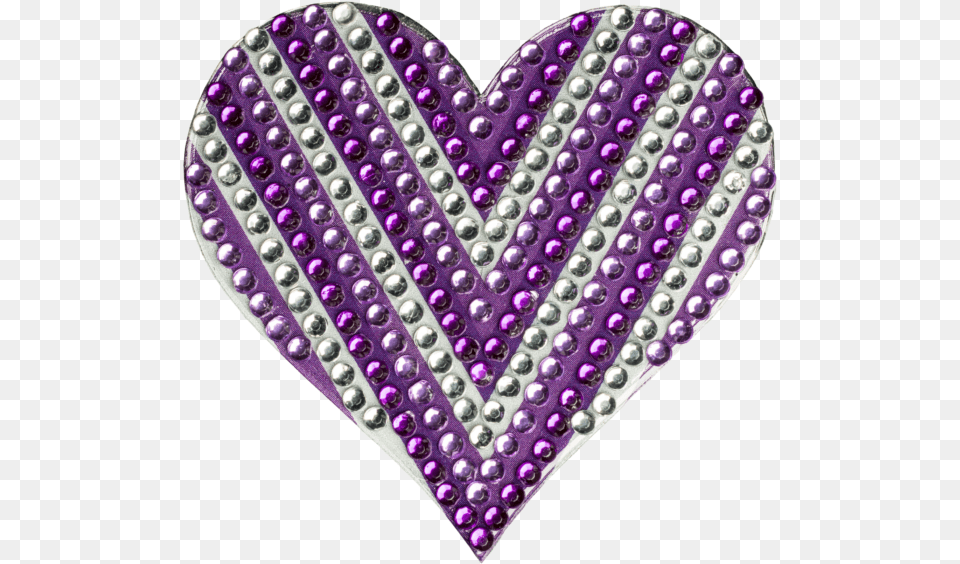 Rhinestone Purple Chevron Heart 2in Stickerbeans Lilac, Accessories, Gemstone, Jewelry Free Transparent Png