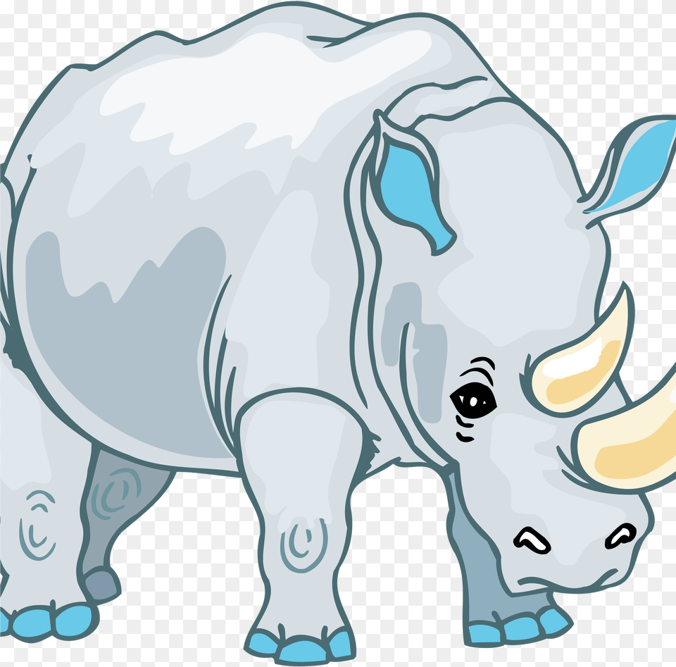 Rhino Cartoon Clipart Transparent Rinoceronte Dibujo, Animal, Mammal, Wildlife, Baby Free Png