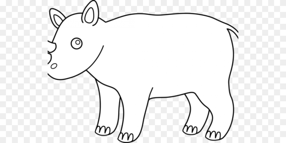 Rhino Clipart Black And White, Animal, Mammal, Bear, Wildlife Png