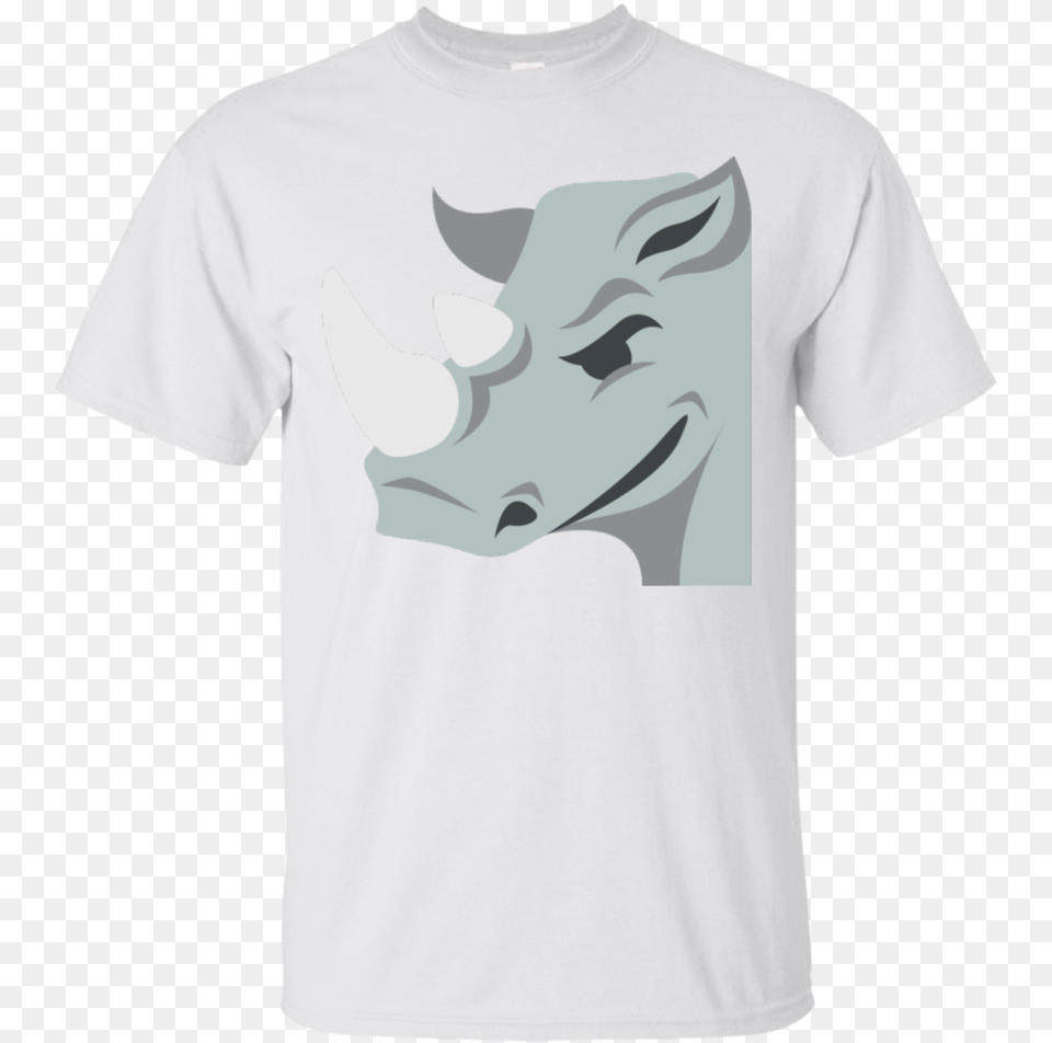Rhino Emoji T Shirt Apparel Printing Emoji Rhinoceros Lunch Bag, Clothing, T-shirt Free Png