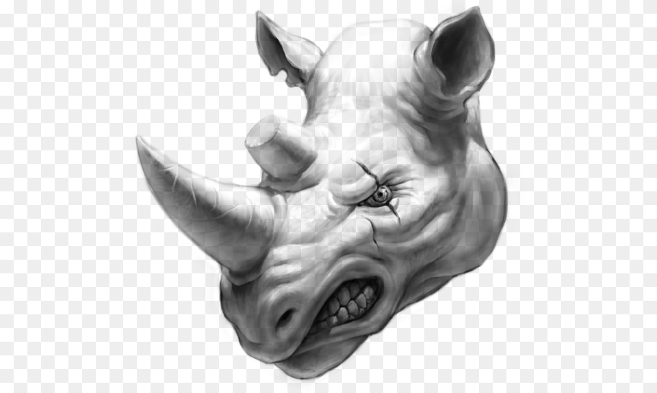 Rhino Head Gray Free Transparent Png