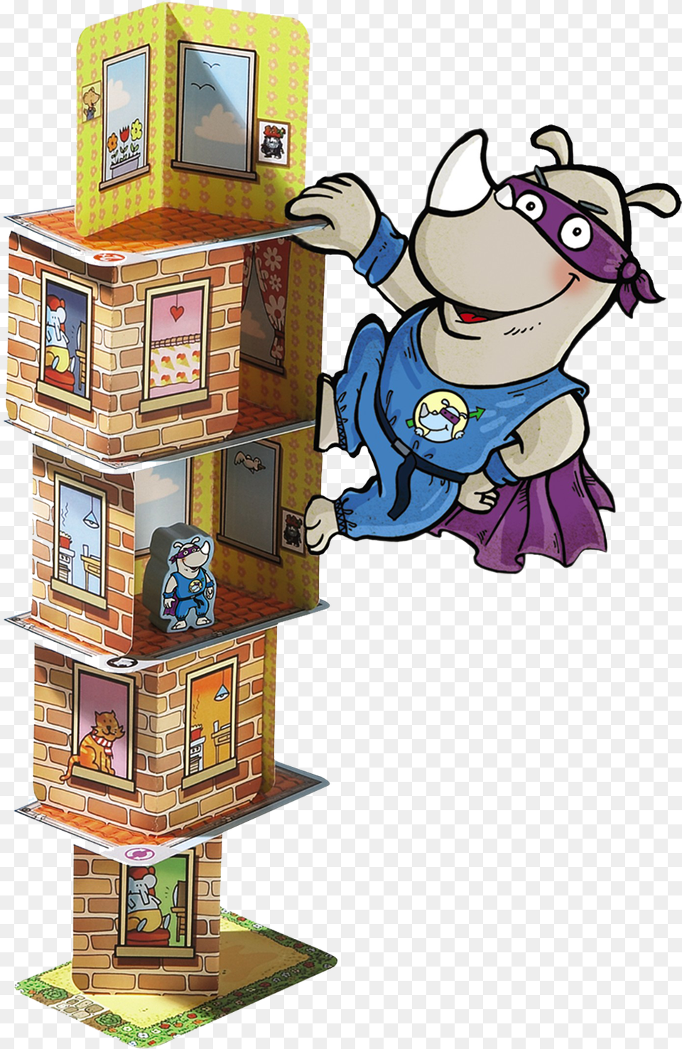 Rhino Hero Card Stacking Game, Baby, Person, Face, Head Png