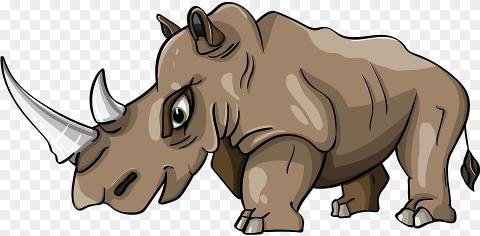 Rhino Horn Mammal Vector Graphic On Pixabay Rhinoceros Animation, Wildlife, Animal, Head, Face Free Png Download