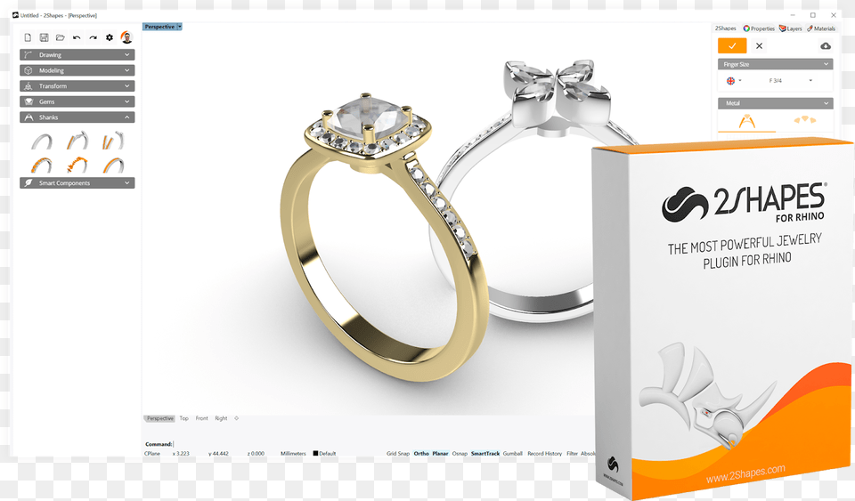 Rhino Jewelry Design, Accessories, Ring, Silver, Diamond Png