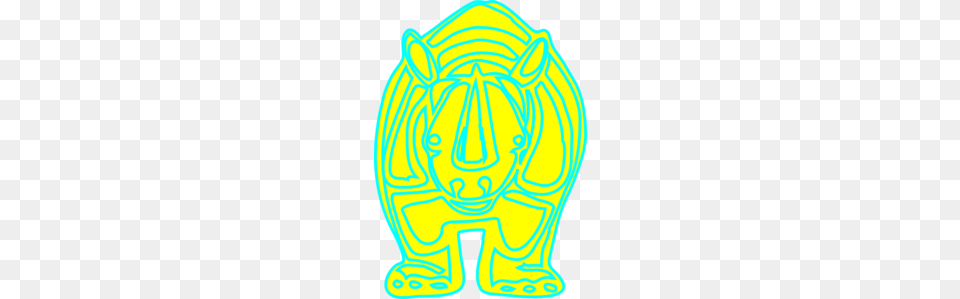 Rhino Yellow Blue Clip Art, Animal, Wildlife, Mammal Png Image
