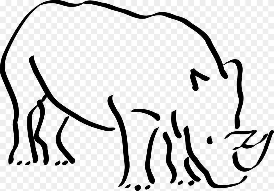 Rhinoceros Clipart Cute, Gray Png Image