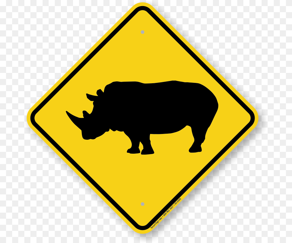 Rhinoceros Crossing Sign De Transito Tunel, Symbol, Animal, Mammal, Pig Free Png