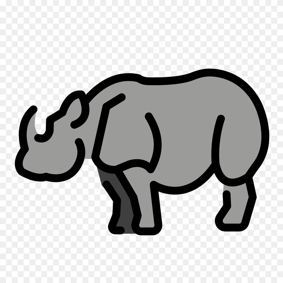 Rhinoceros Emoji Clipart, Animal, Wildlife, Mammal, Rhino Free Png