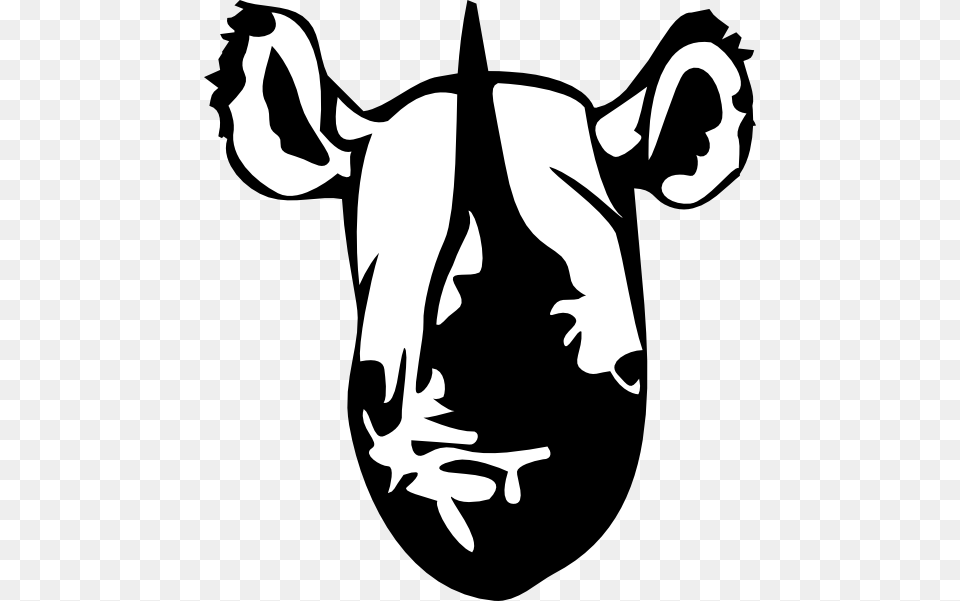 Rhinoceros Head Clip Art, Stencil, Livestock, Baby, Person Png Image