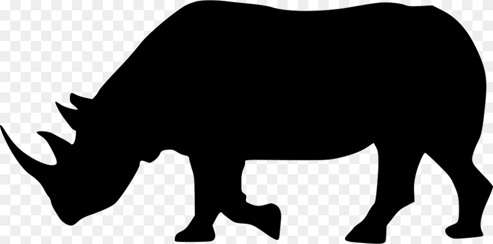 Rhinoceros Icon Free Download, Silhouette, Animal, Mammal, Pig Png Image