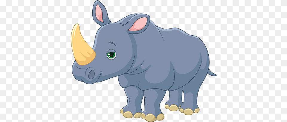 Rhinoceros Rhino Cartoon, Animal, Mammal, Wildlife, Pig Png Image