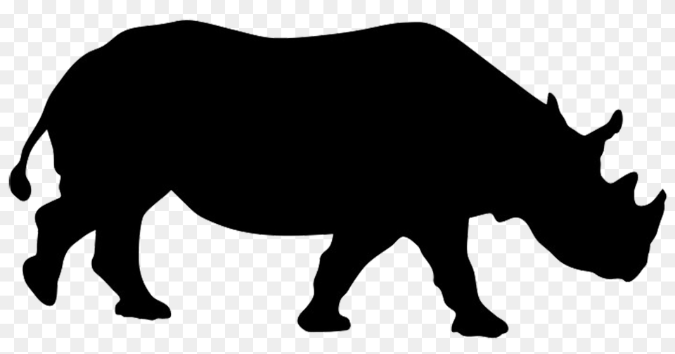 Rhinoceros Silhouette Zoo Animals Unit Animal, Wildlife, Mammal, Rhino, Bear Free Png Download