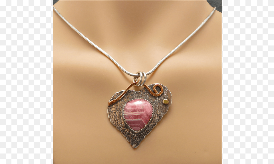 Rhodochrosite Heart Necklace Custom Jewelry 3 Locket, Accessories, Pendant Free Png Download