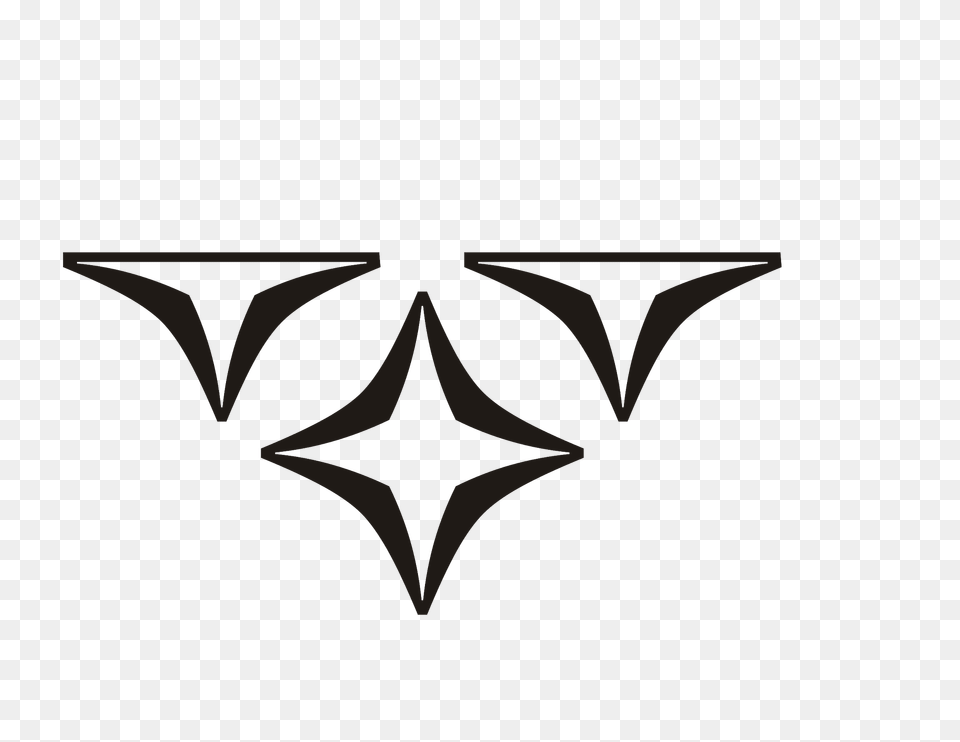 Rhomb Stars Composition Black Down Clipart, Logo, Symbol, Animal, Fish Free Png