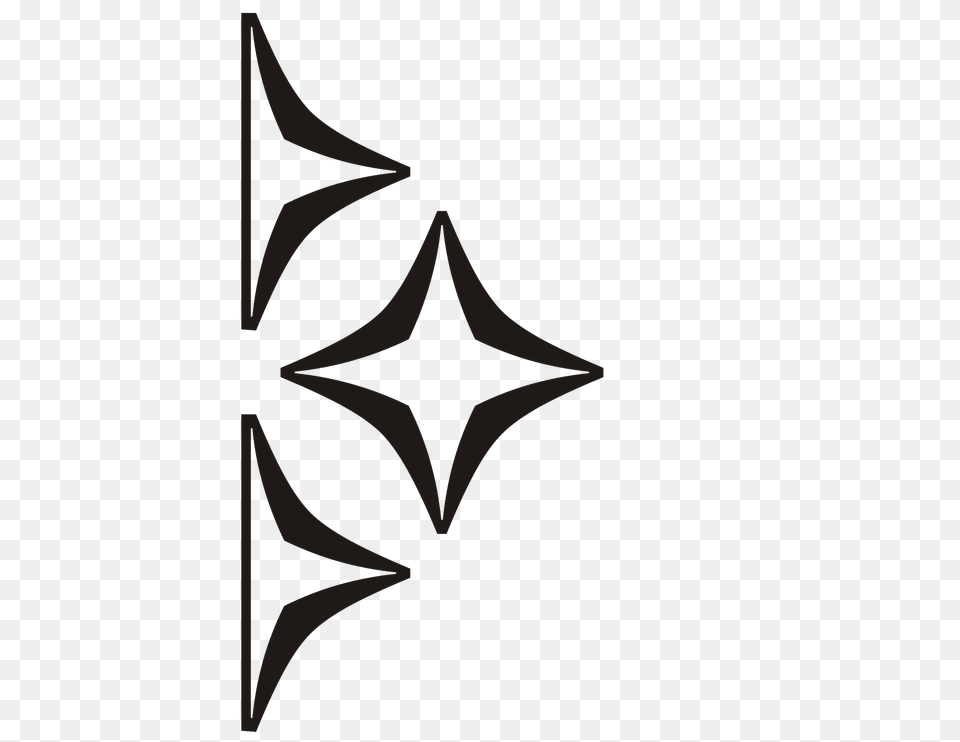 Rhomb Stars Composition Black Right Clipart, Symbol, Logo, Animal, Fish Png Image
