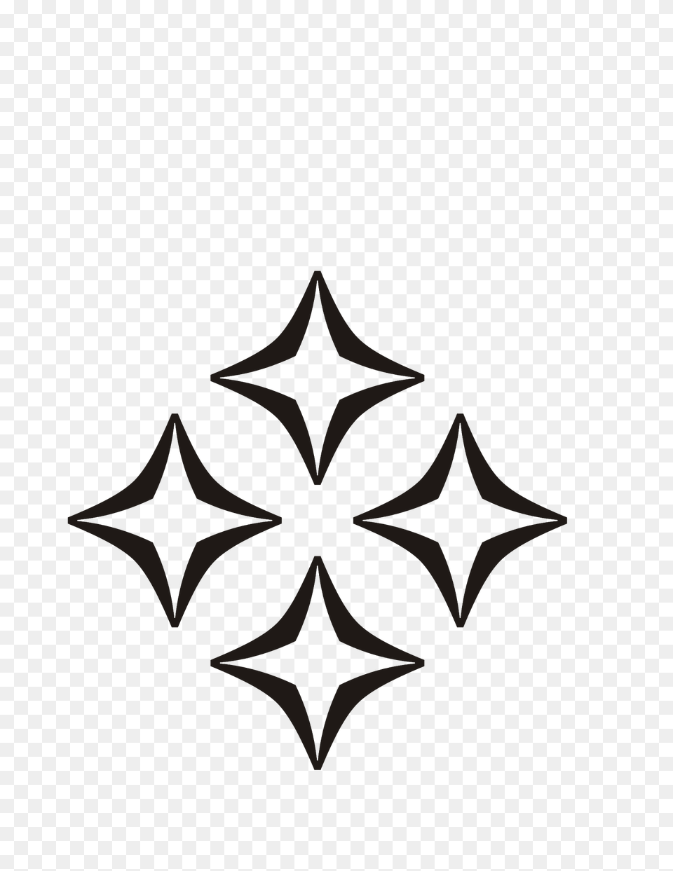 Rhomb Stars Ornament Black Clipart, Symbol, Logo, Star Symbol, Dynamite Png Image