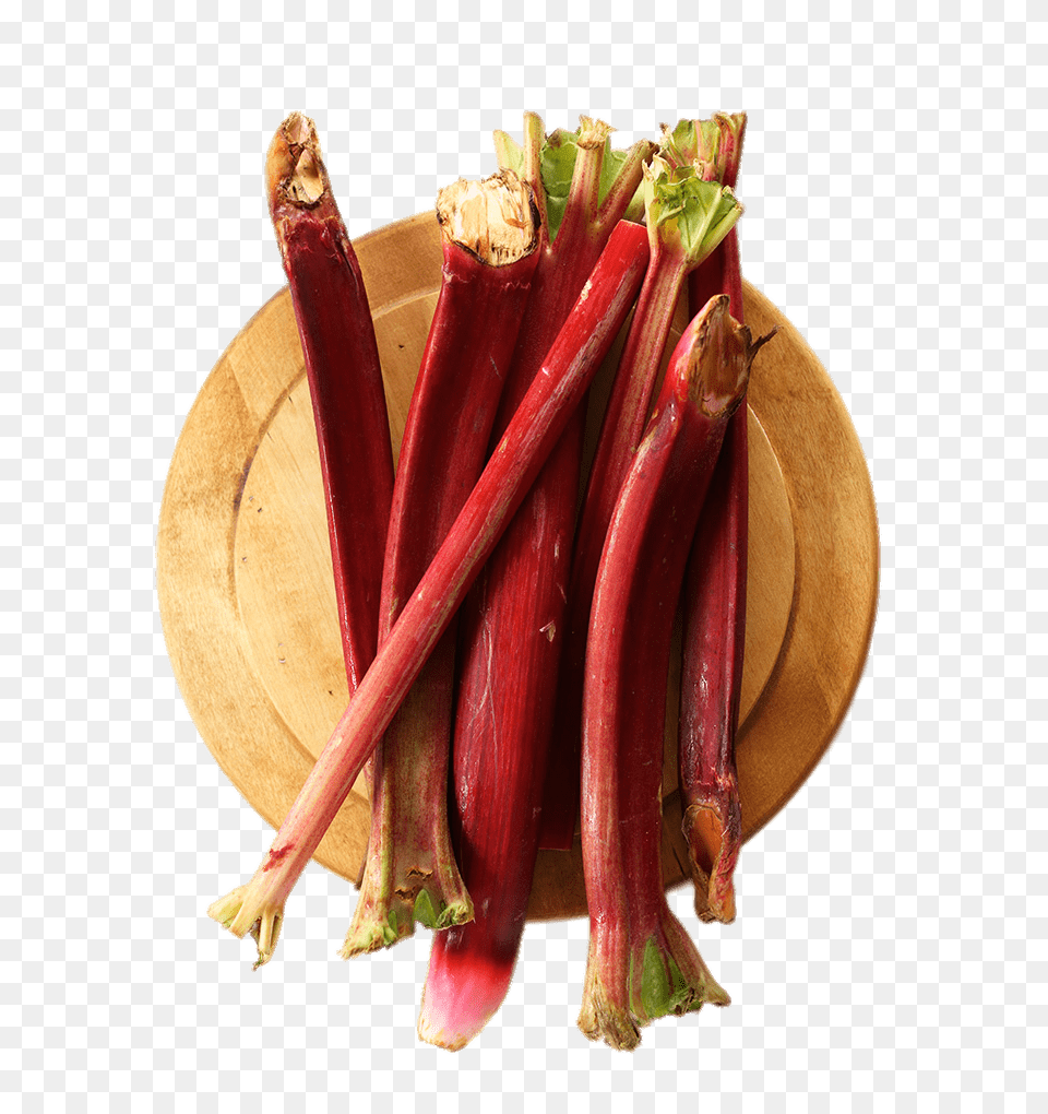 Rhubarb Sticks On A Wooden Board, Food, Produce, Plant, Vegetable Free Transparent Png