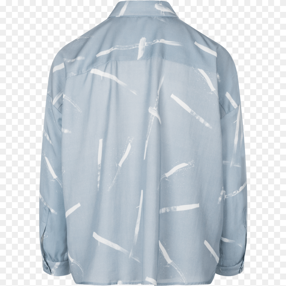 Rhumaa Grace Shirt Light Blue Brush Stroke Print Harvest Pocket, Clothing, Coat, Long Sleeve, Sleeve Free Png